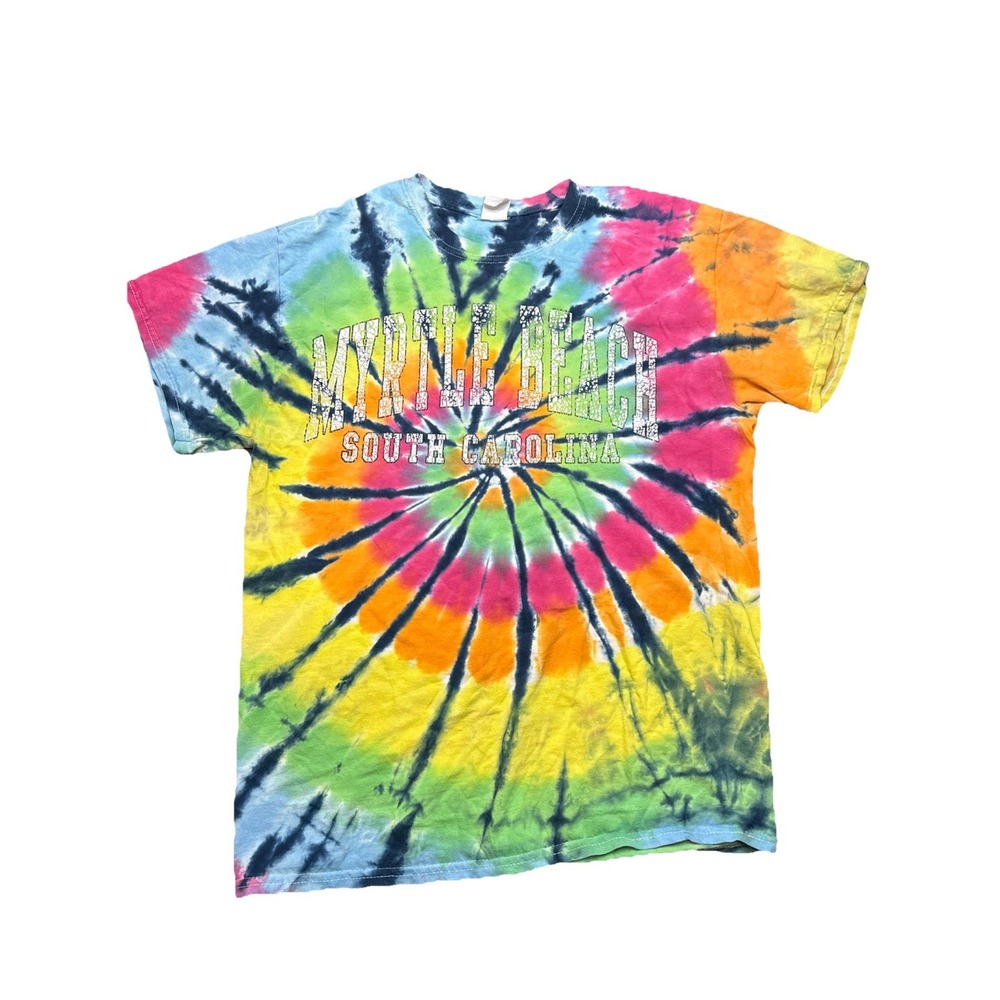 Myrtle Beach South Carolina Tie Dye Graphic T Shirt Adult Medium Gildan Brand